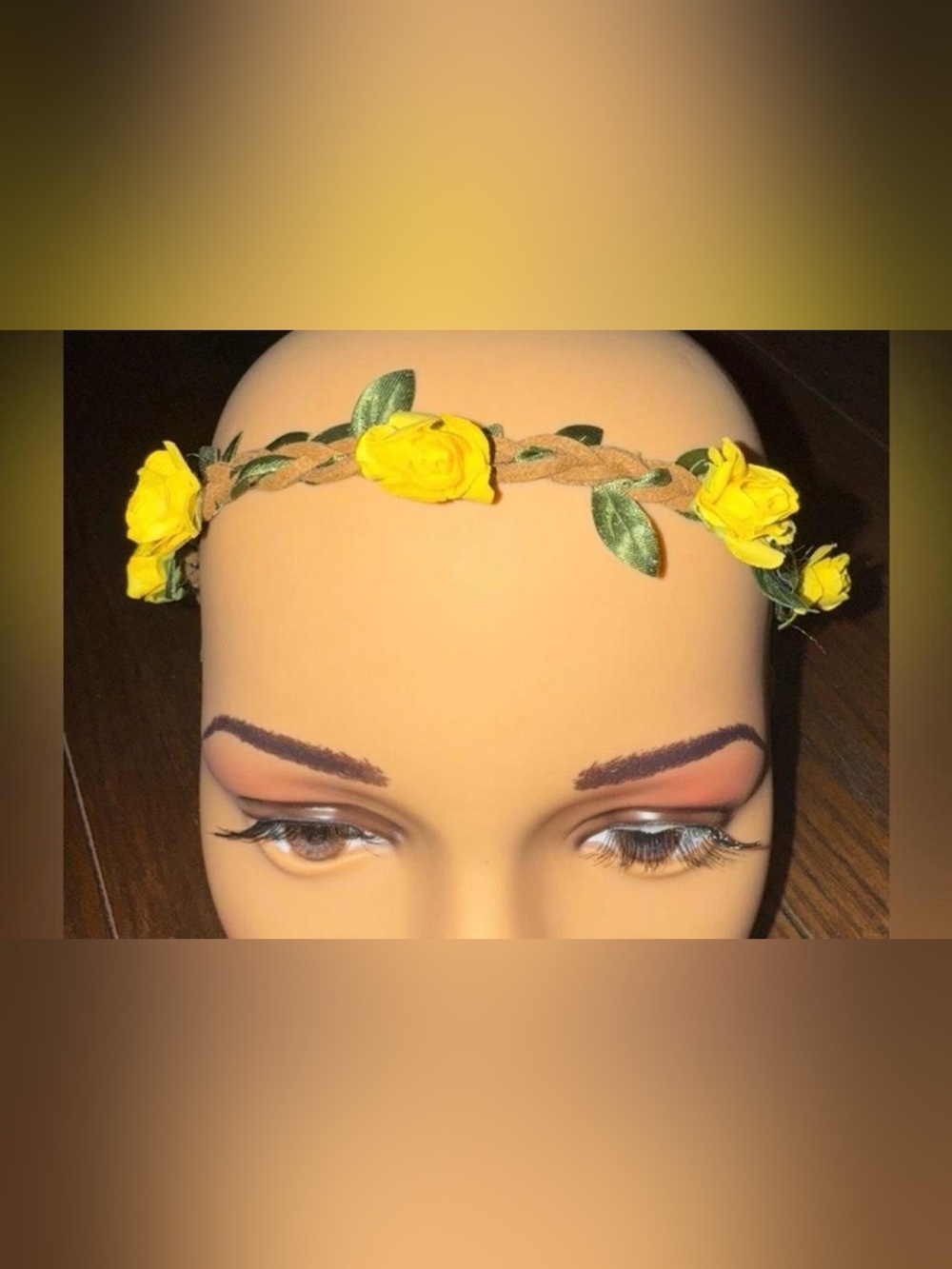 $1 Yellow Floral Headband Crown $1 WITH ANY $10 ORDER OR MORE